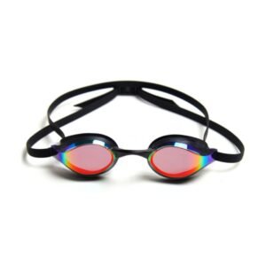 Pro Mirrored Goggles - Black, Rainbow Lens