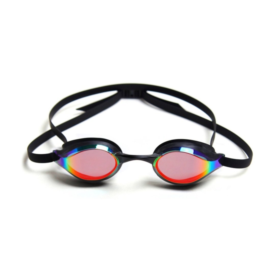 Pro Mirrored Goggles - Black, Rainbow Lens