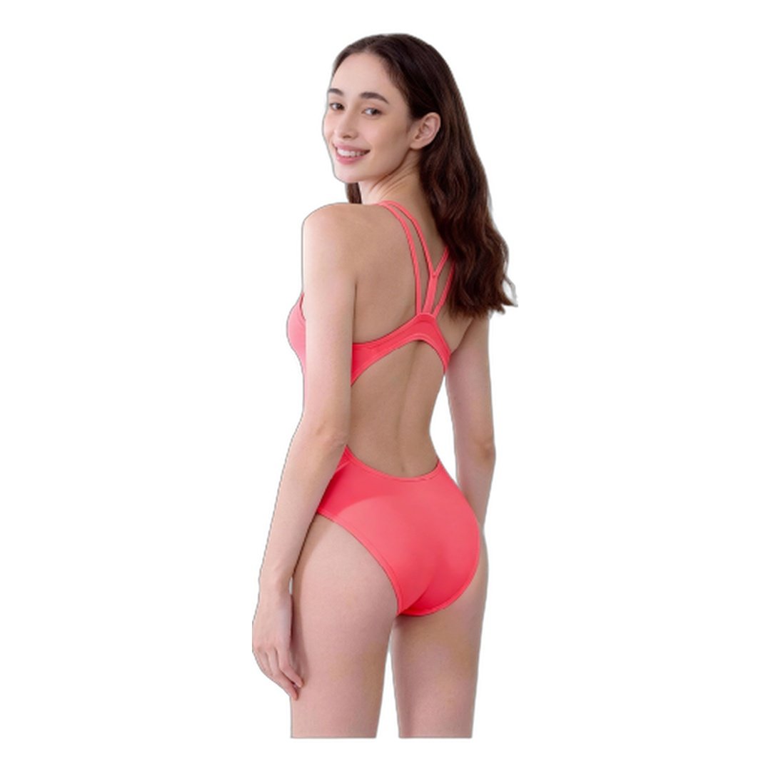 Double-Strap One-Piece Swimsuit - Coral - Image 2